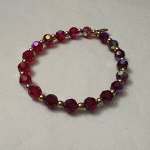 Alex and Ani Elegant Red Beaded Stretch Bracelet